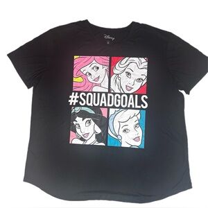 Disney Princess #SquadGoals Graphic Tee 3X Black Short Sleeve
